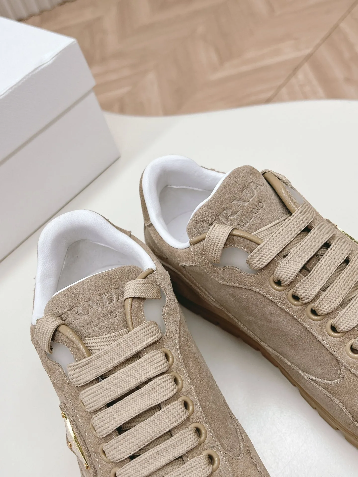 PRA FADED SUEDE SNEAKERS PEANUT