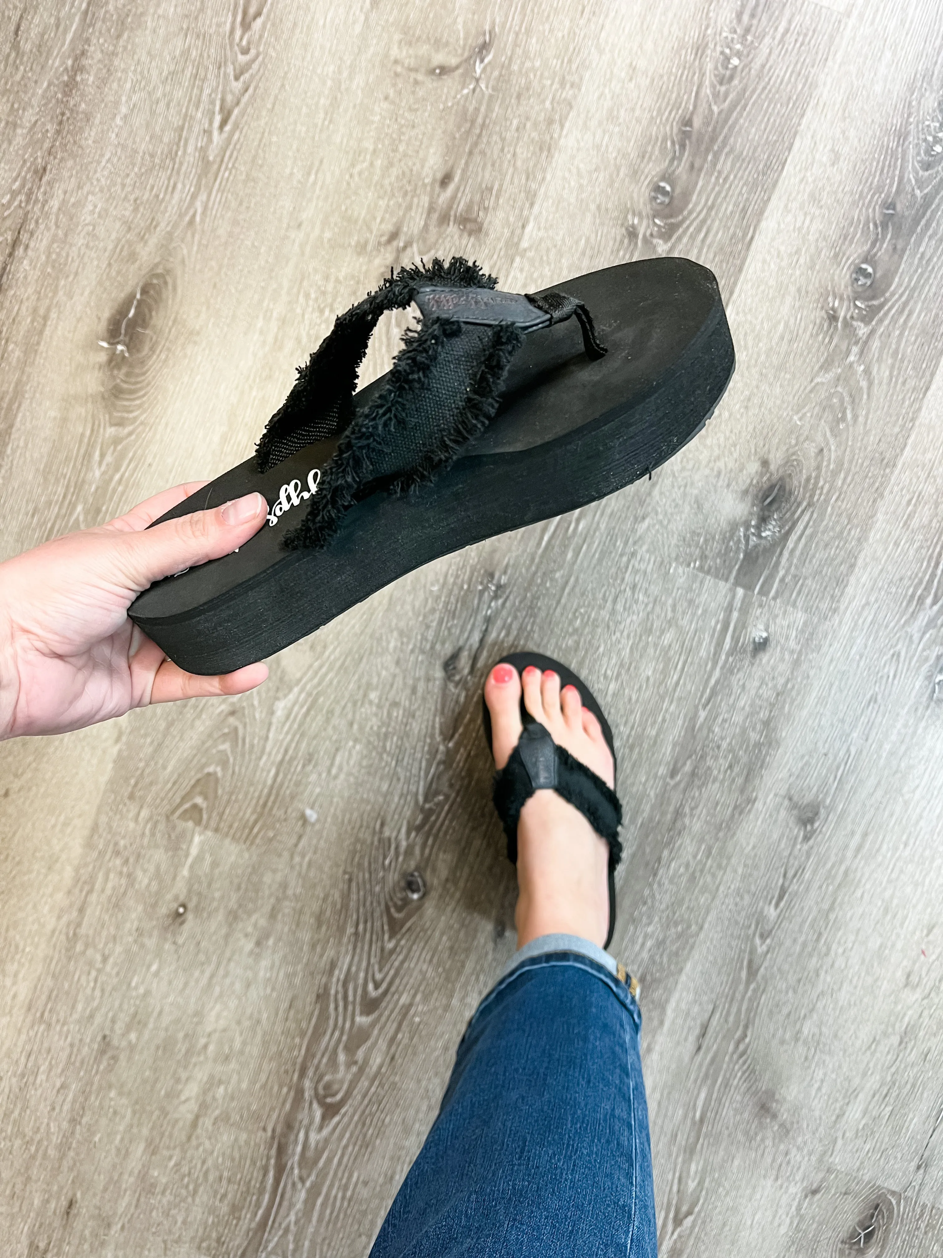 "Geez" By Gypsy Jazz Flip Flop (Black)