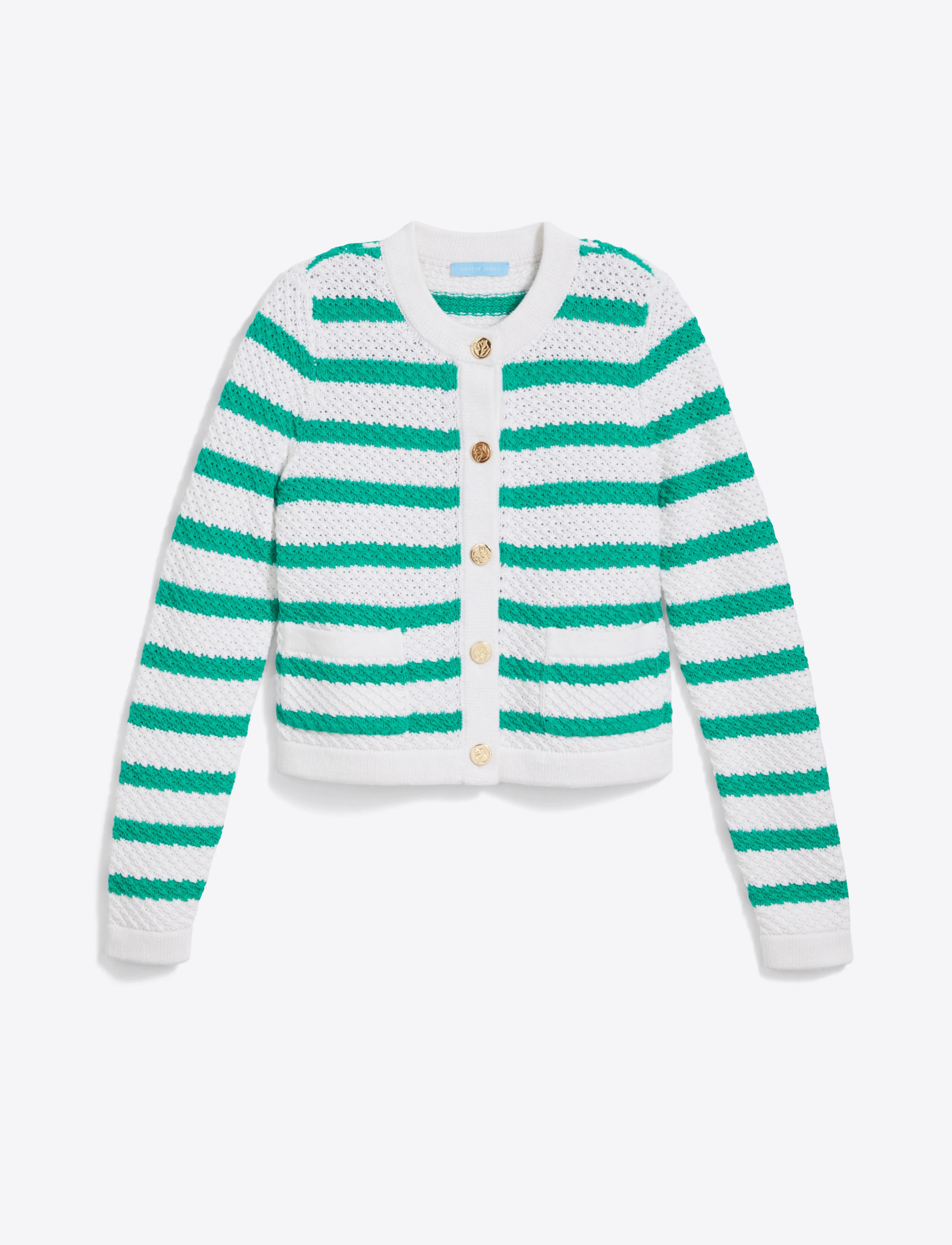 Rita Crewneck Cardigan in Cotton