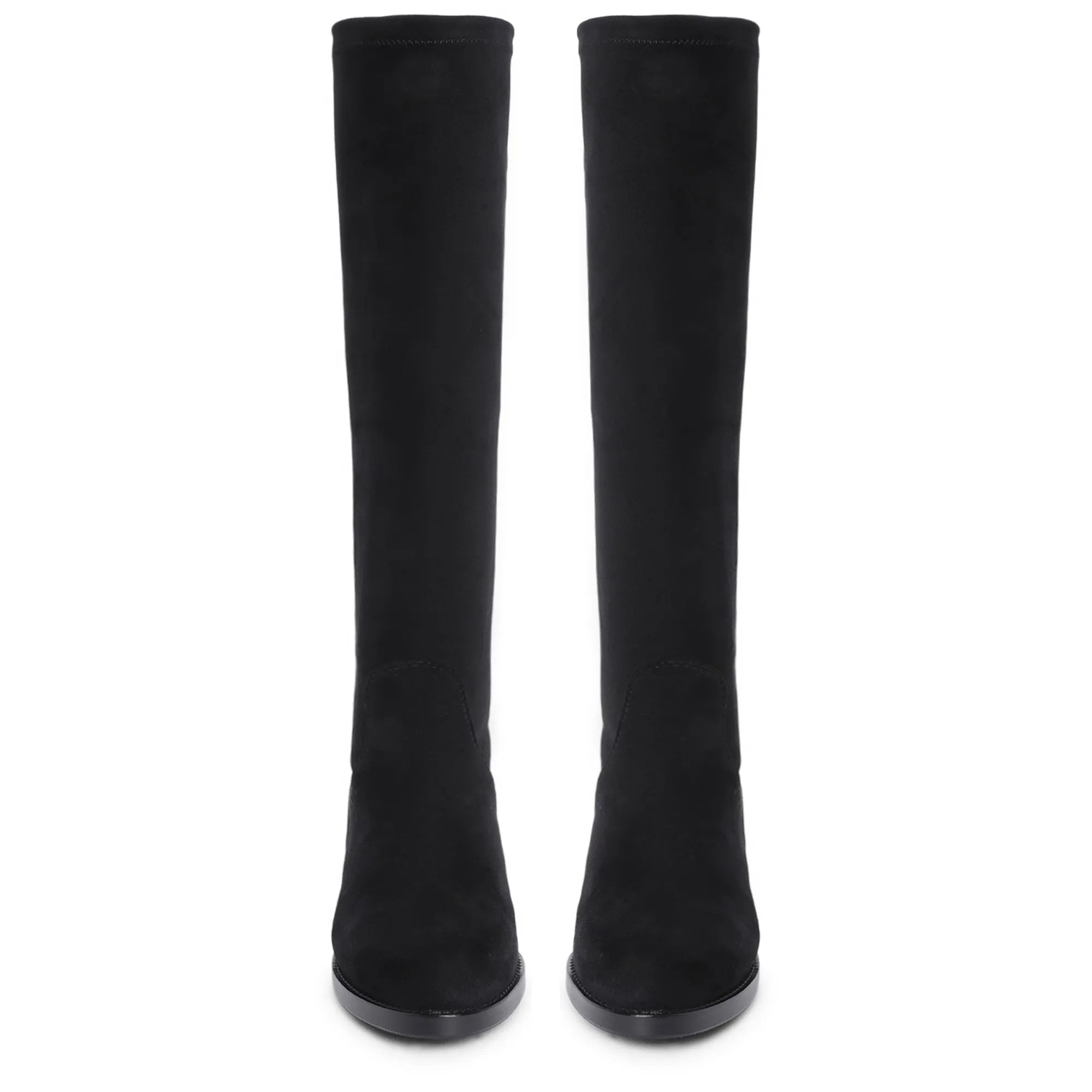 Saint Amy Black Stretch suede Leather Knee High Boots