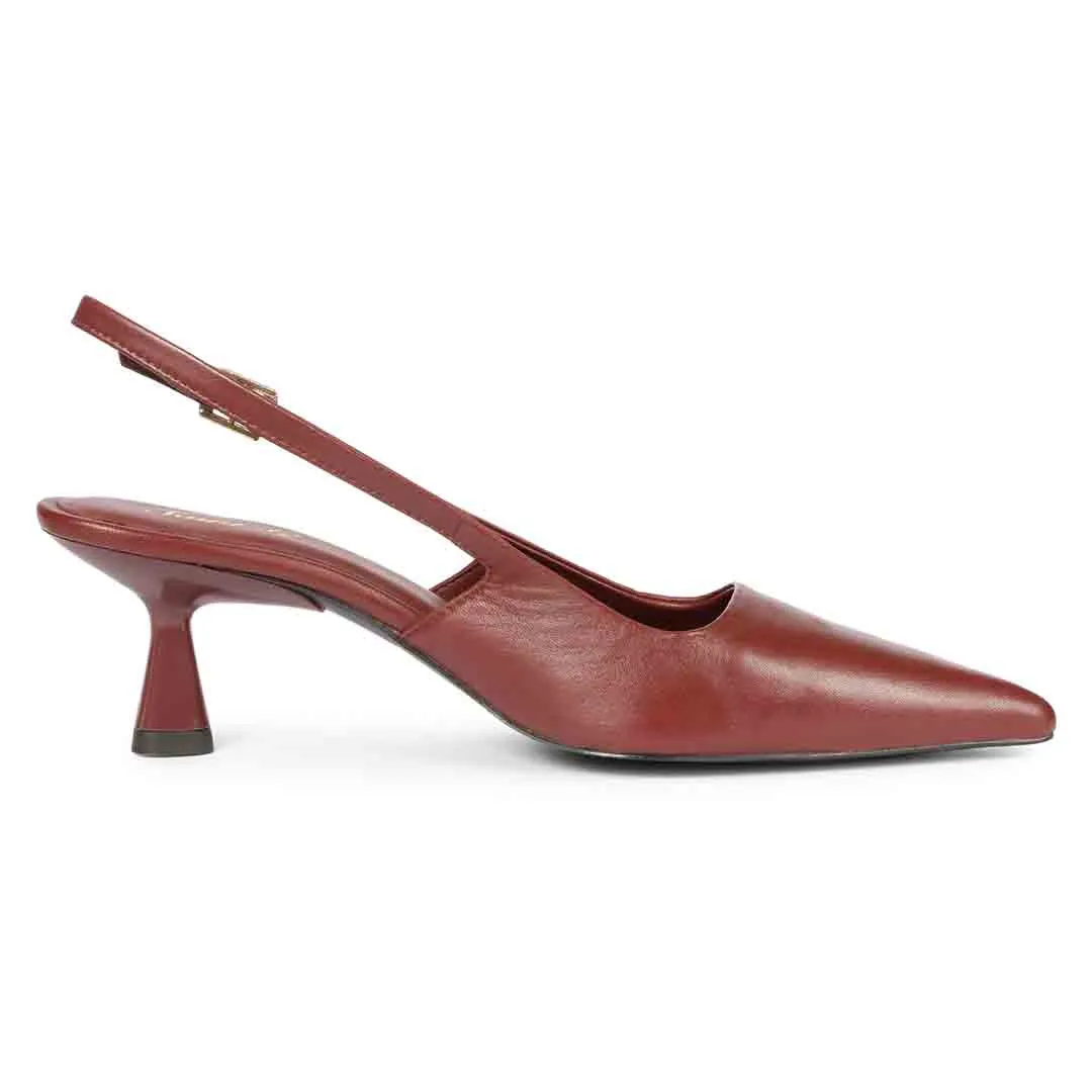 Saint Cynara Merlot Sling Back Kitten Heel Pumps