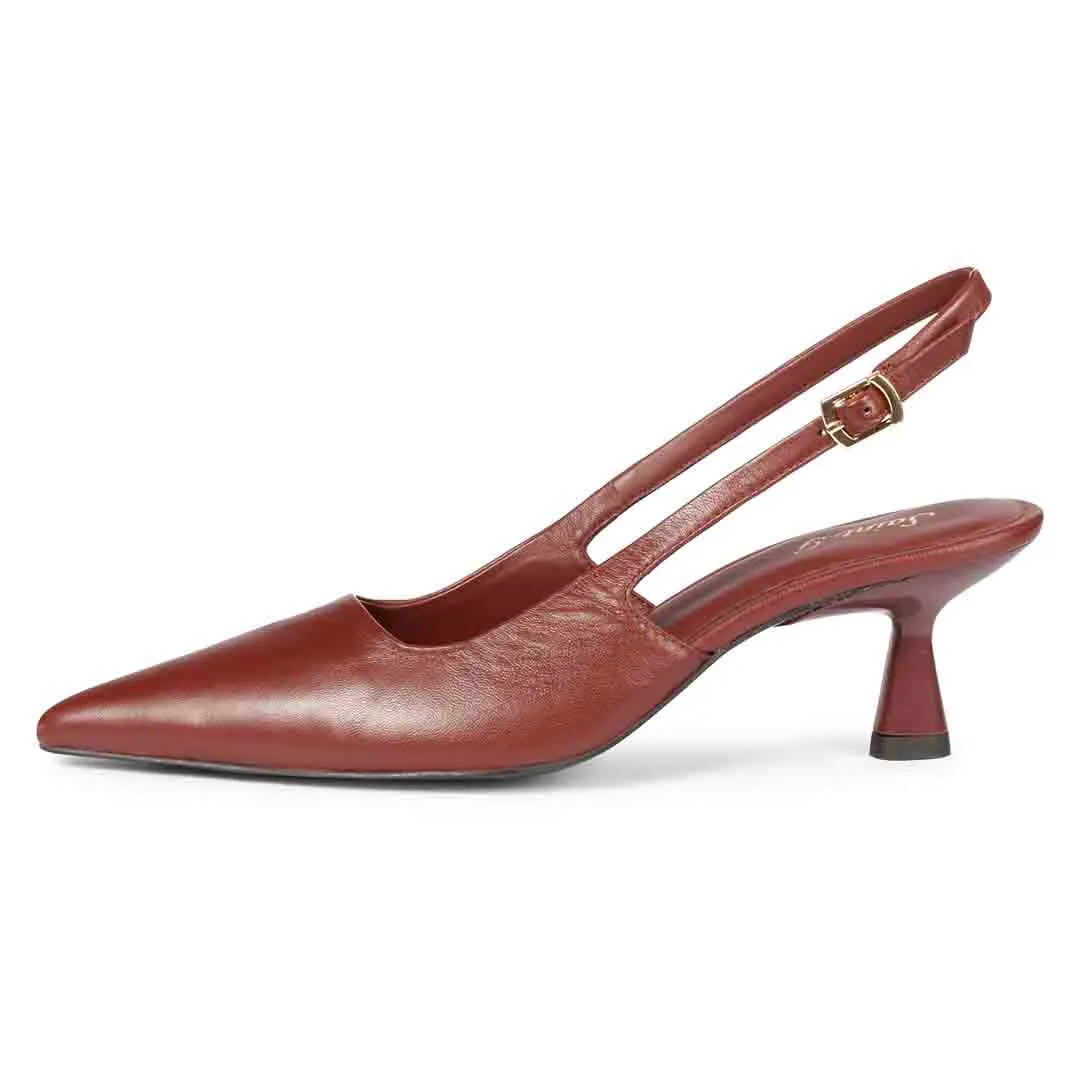 Saint Cynara Merlot Sling Back Kitten Heel Pumps