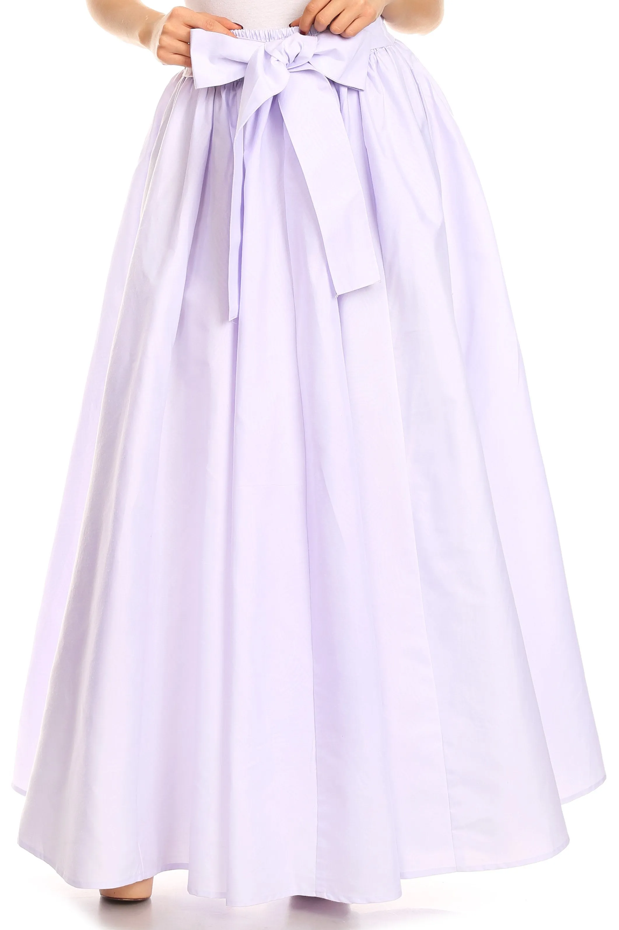 Sakkas Sauda Maxi Long Full Circle Wax Cotton Skirt Casual Gorgeous Basic Boho