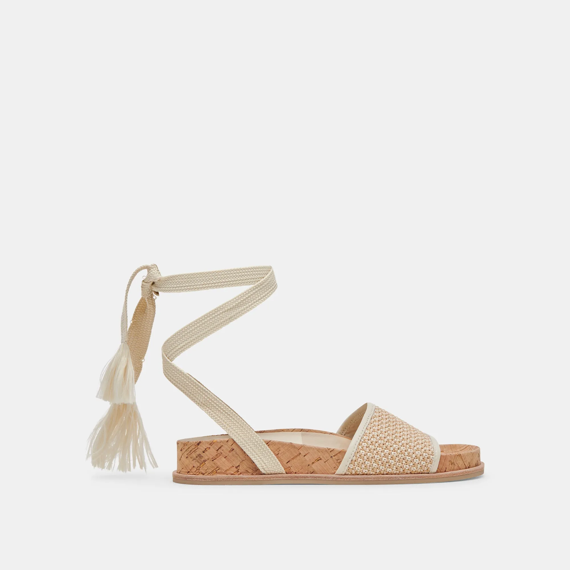 SALACY SANDALS WHITE NATURAL RAFFIA