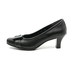 Sanae Black Balanced Heel Pumps