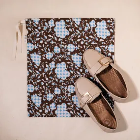 Shoe Bags-Brown, Turquoise Blue-Frbpshbg0001