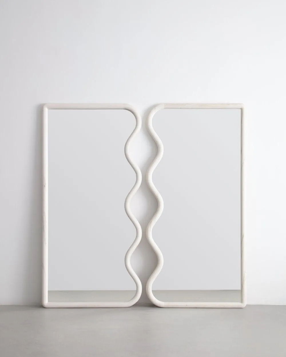 Squiggle Full Length Mirror in Bleached Maple