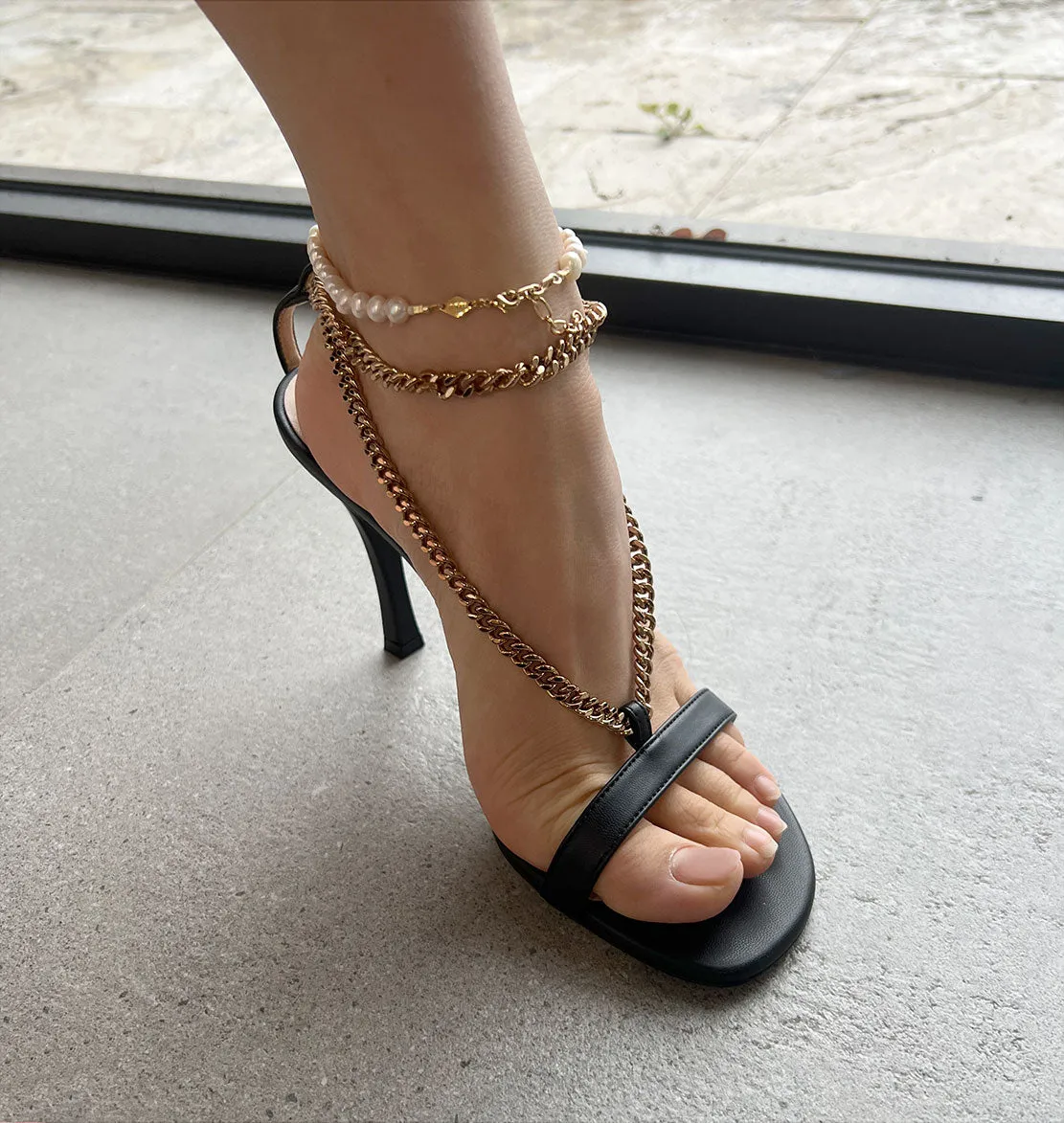 Stella Chain 100 Sandals, Black