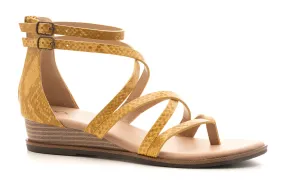 Sweet Tea Yellow Snake Strappy Sandal