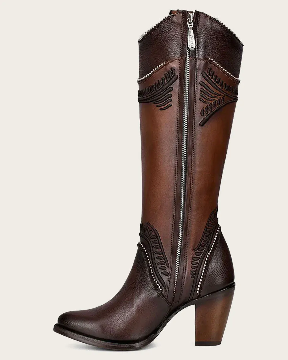 Tall embroidered honey boot