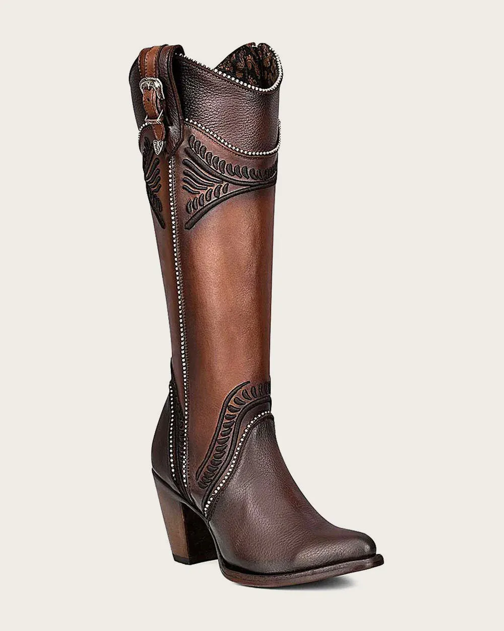 Tall embroidered honey boot