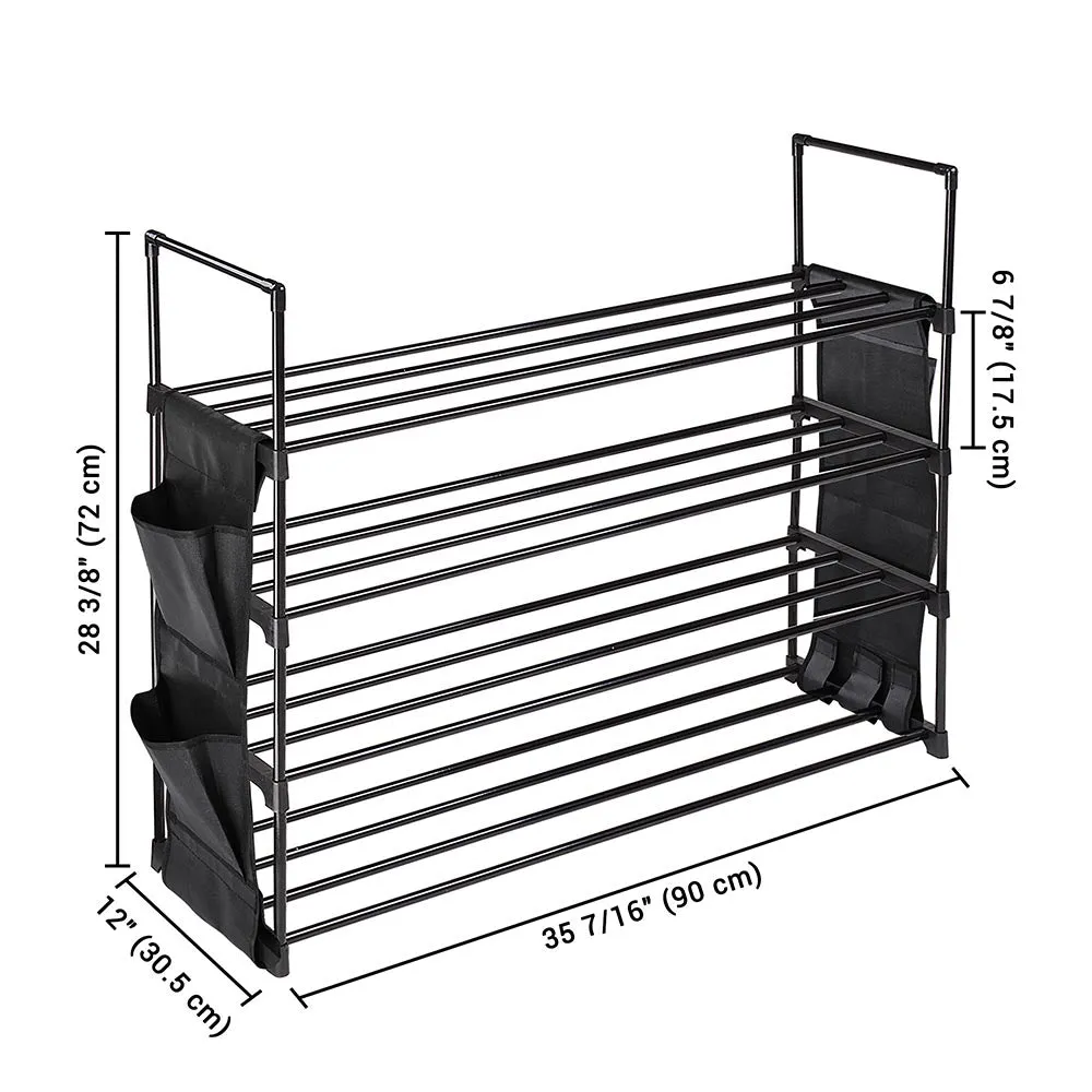 TheLAShop 4-Tier Metal Shoe Rack Shelf 20 Pairs Shoe Storage Organizer