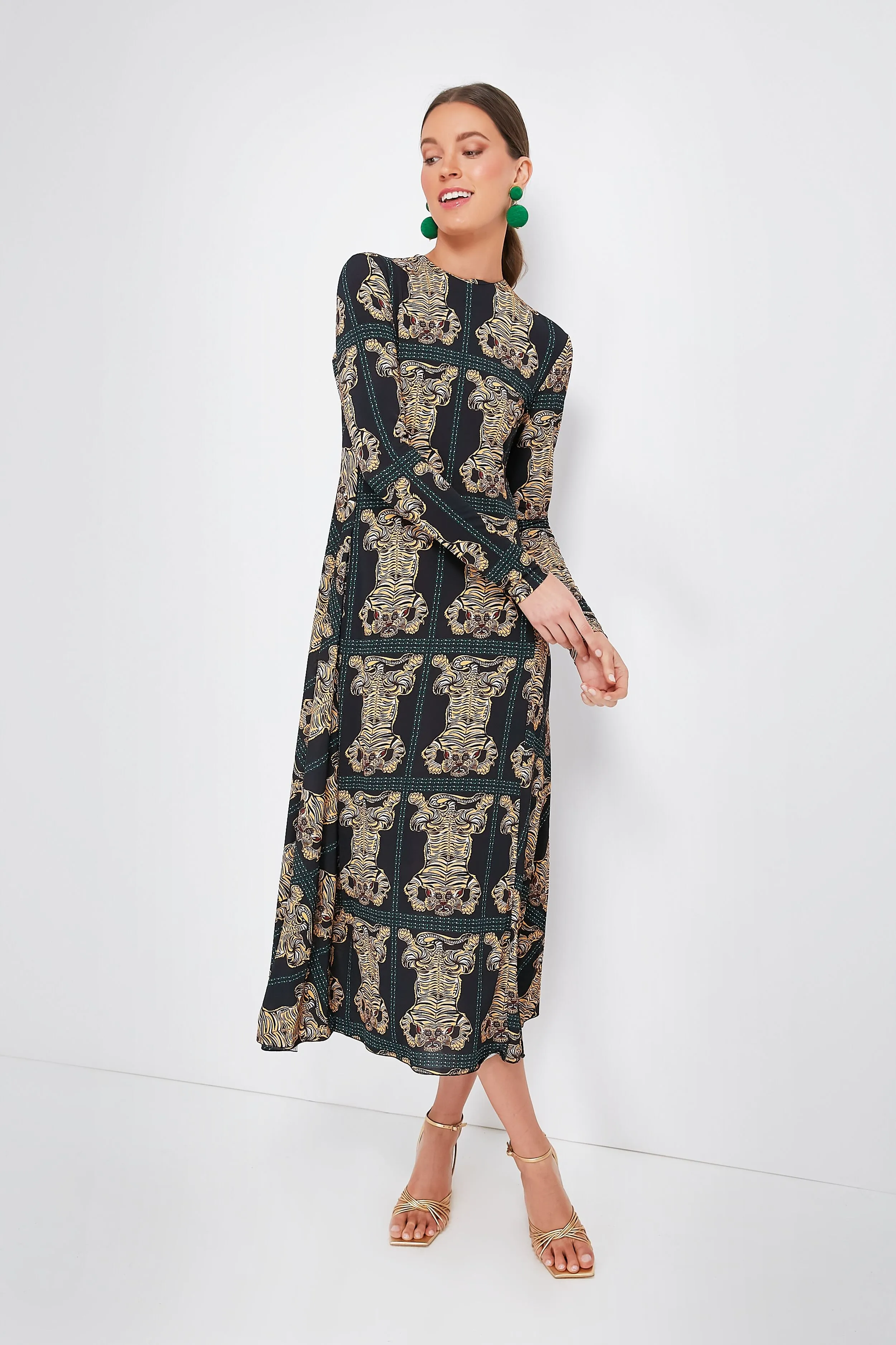 Tiger Tiles Black Drifter Dress