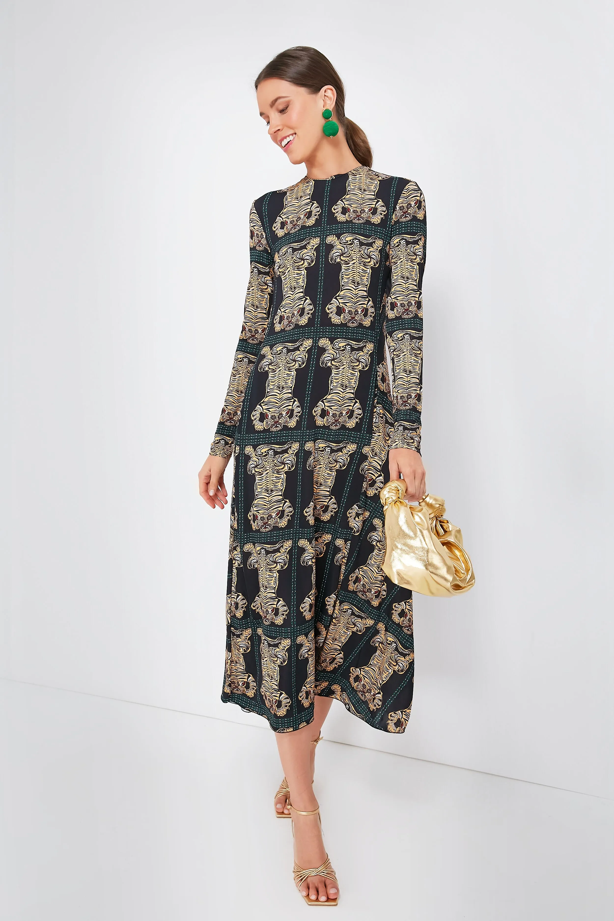 Tiger Tiles Black Drifter Dress