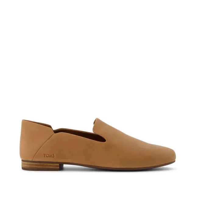 Toms Lara Brown Leather Flat