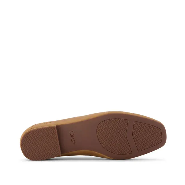 Toms Lara Brown Leather Flat