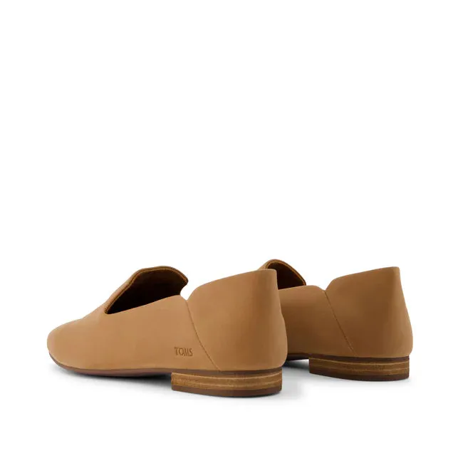 Toms Lara Brown Leather Flat