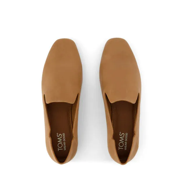 Toms Lara Brown Leather Flat