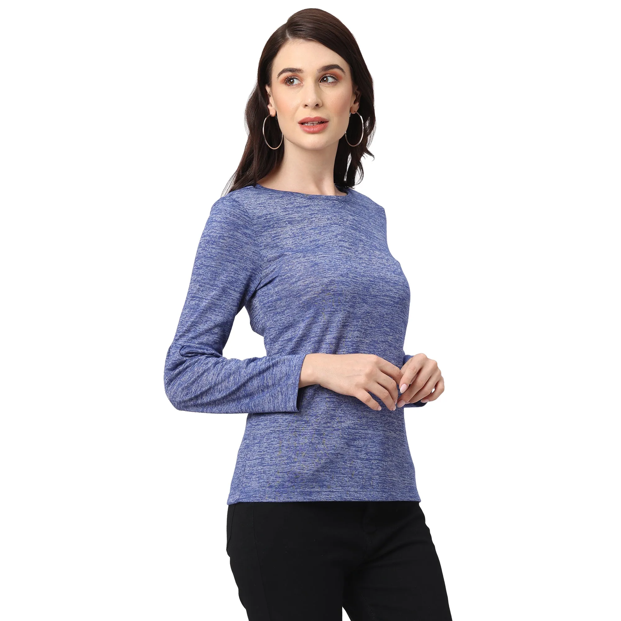 Trendy Blue Full Sleeves Top for Women