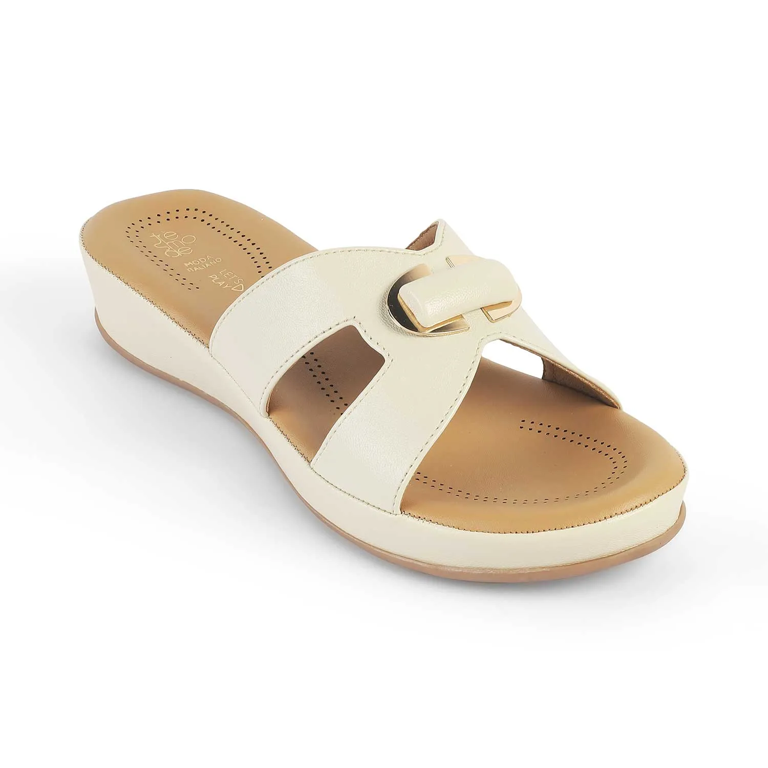 Tresmode Helsinki Cream Women's Casual Platform Flats