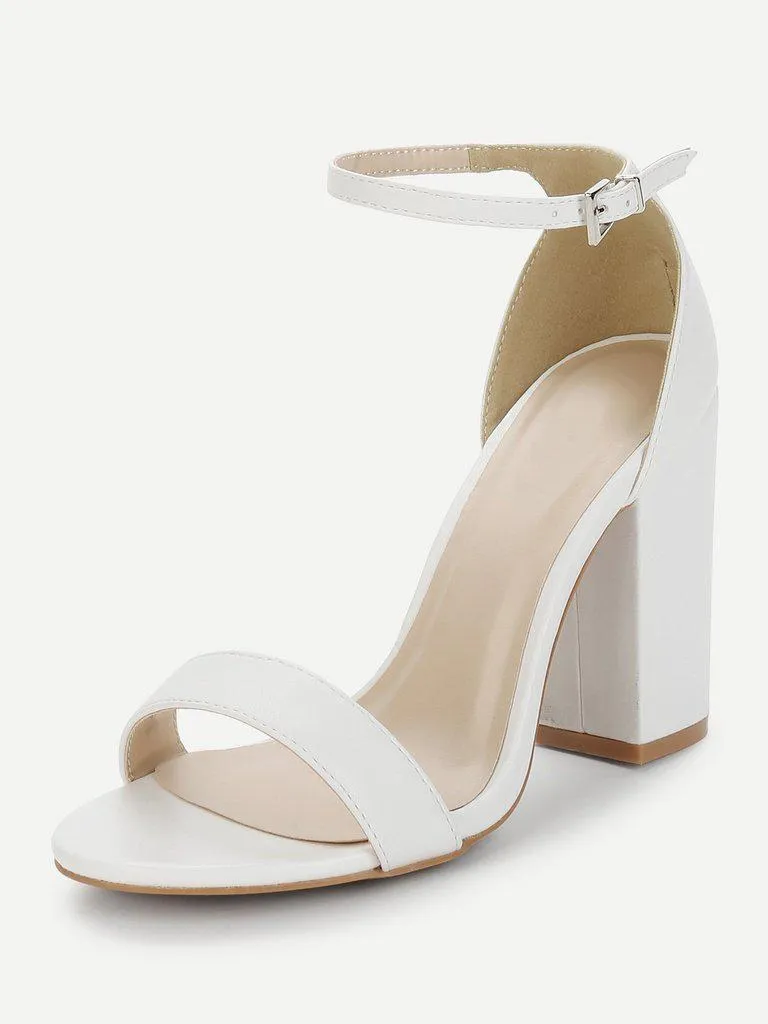 Two Part Ankle Strap Chunky Heels