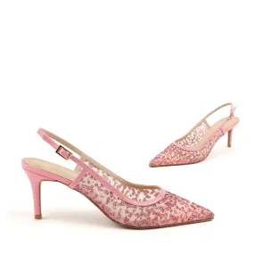 *UK size 2 - ILARIA - pink glitter, 10cm heels