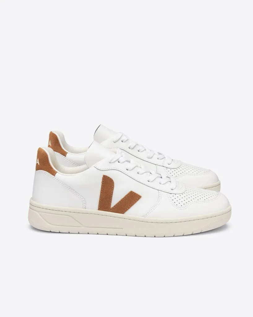 V-10 Leather - Extra White/Camel