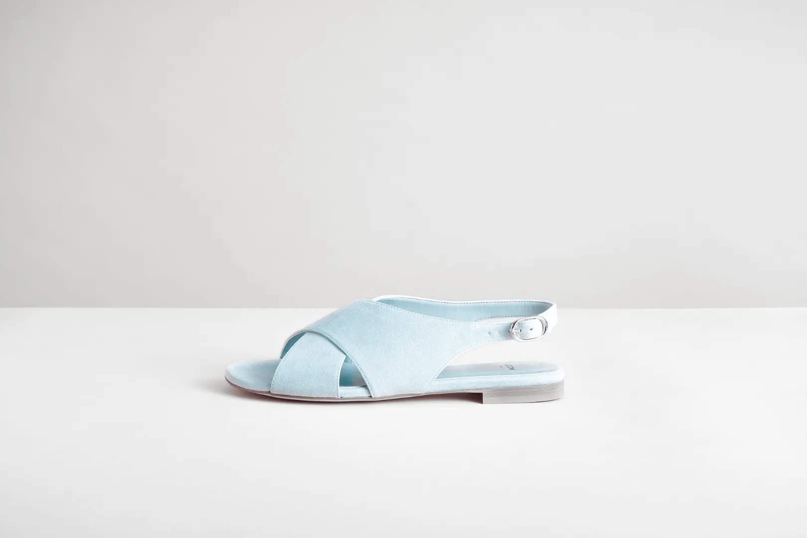 Vegan Suede Crossover Slingback Sandals | Barbados Blue