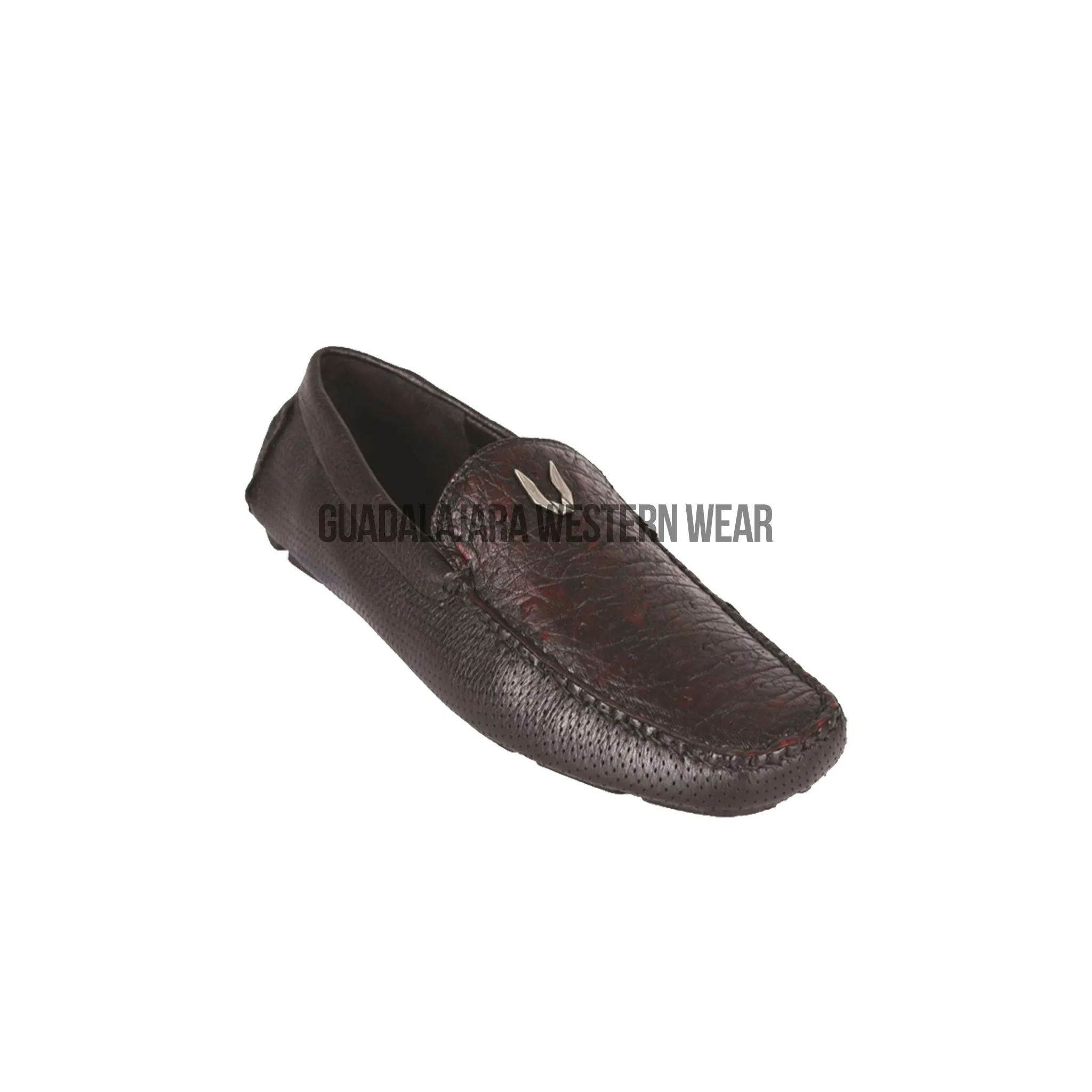 Vestigium Black Cherry Ostrich Belly Loafers