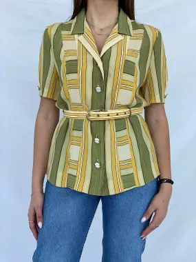 Vintage Christian Michel Striped Shirt - Size M