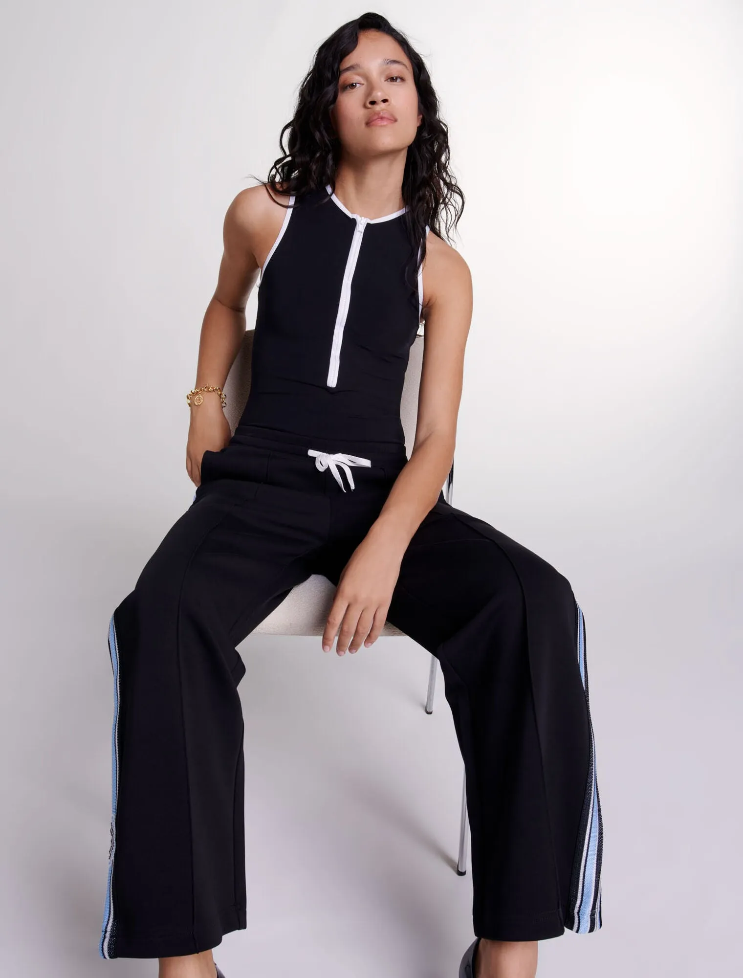 Wide-leg striped jogging bottoms