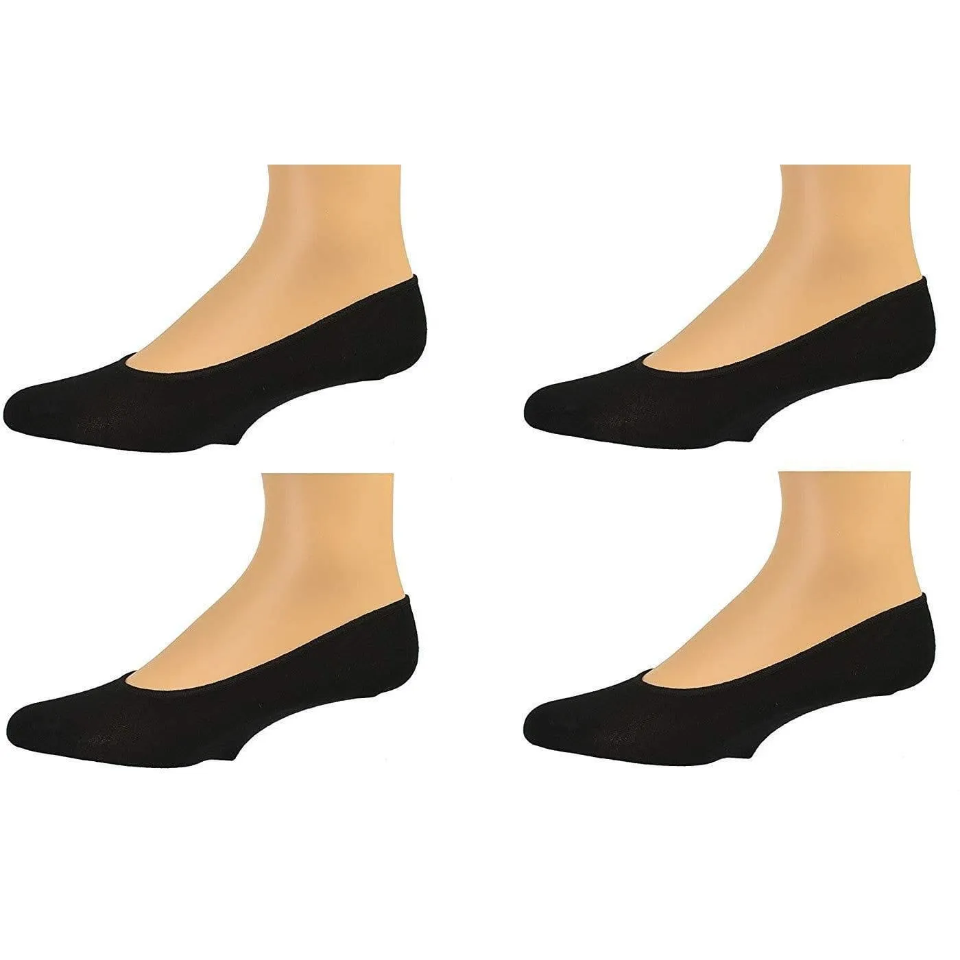 Women Premium Bamboo No Show Low-Cut Seamless Toe liners Socks-4 Pairs