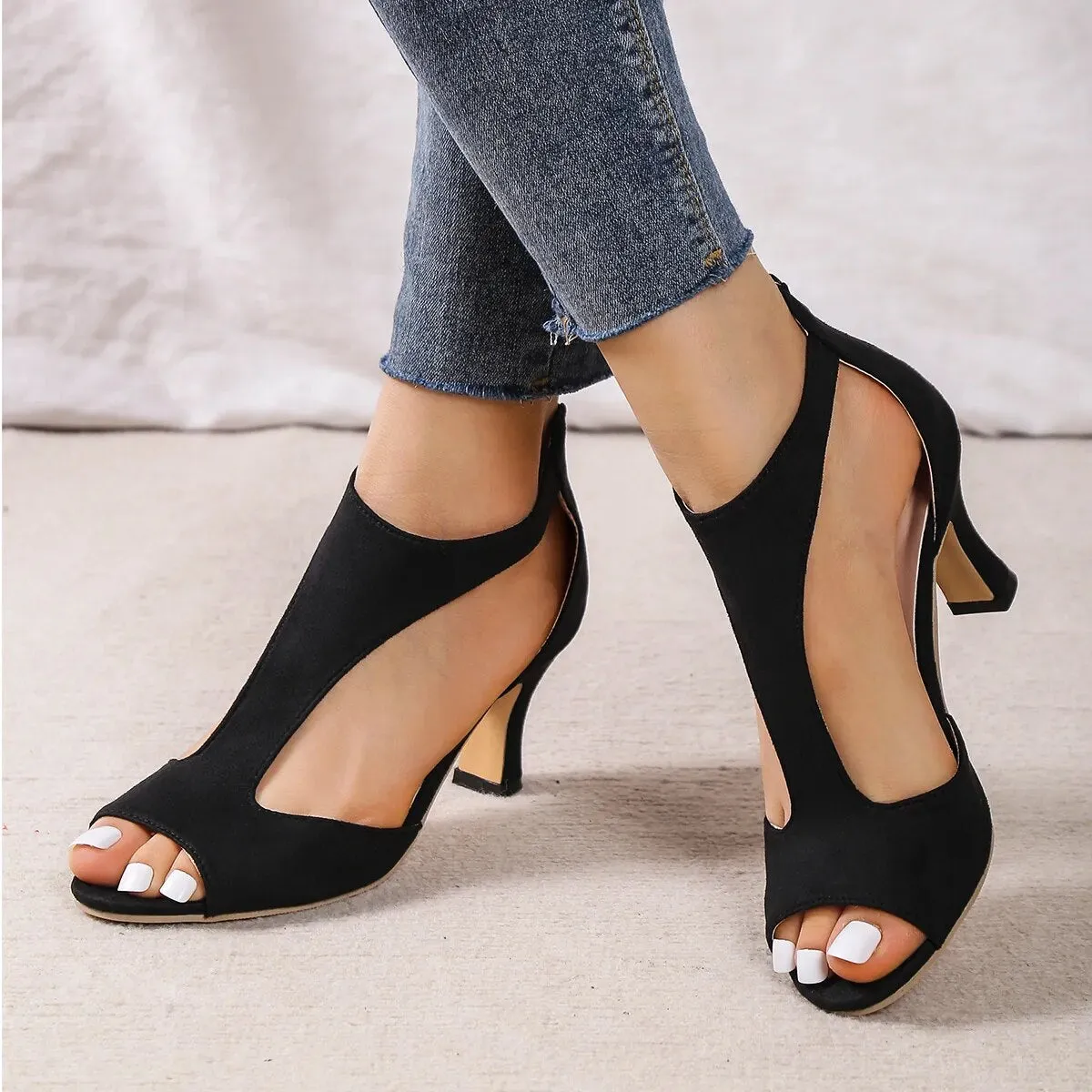 Women Summer Plain Wedge Sandals Ladies Casual Comfortable Espadrilles Platform Heels - WSHP50098