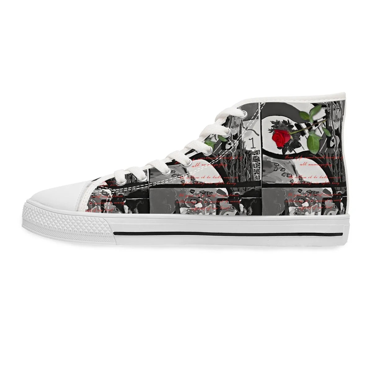 Women's High Top Sneakers RED ROSE