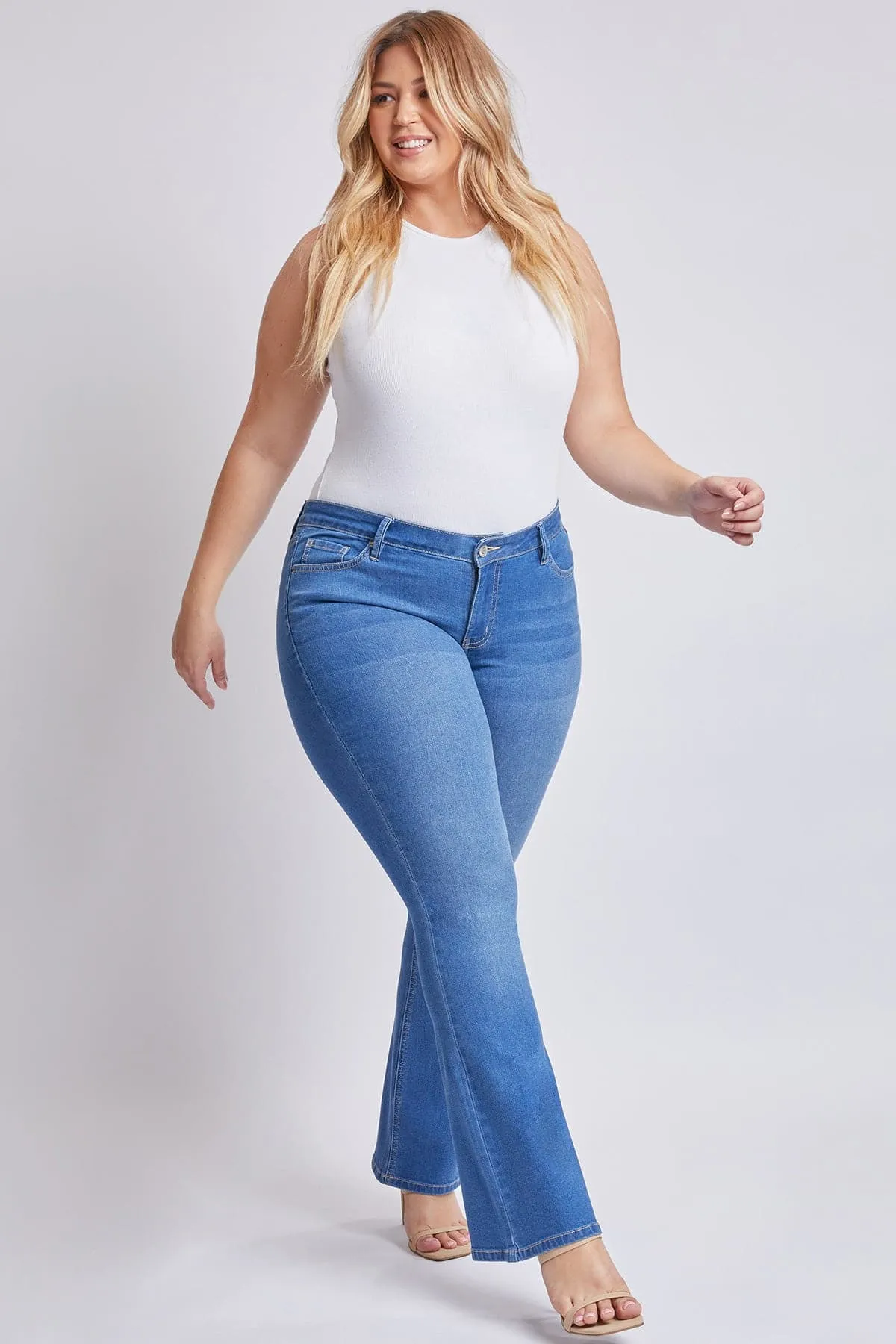 Women's Plus Size Sustainable Mid Rise Boot Cut Jeans