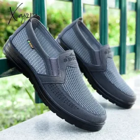 Xajzpa - Slip-On Men'S Casual Shoes Men Summer Style Mesh Flats For Men Loafer Creepers Casual Shoes Comfortable shoes 38-48